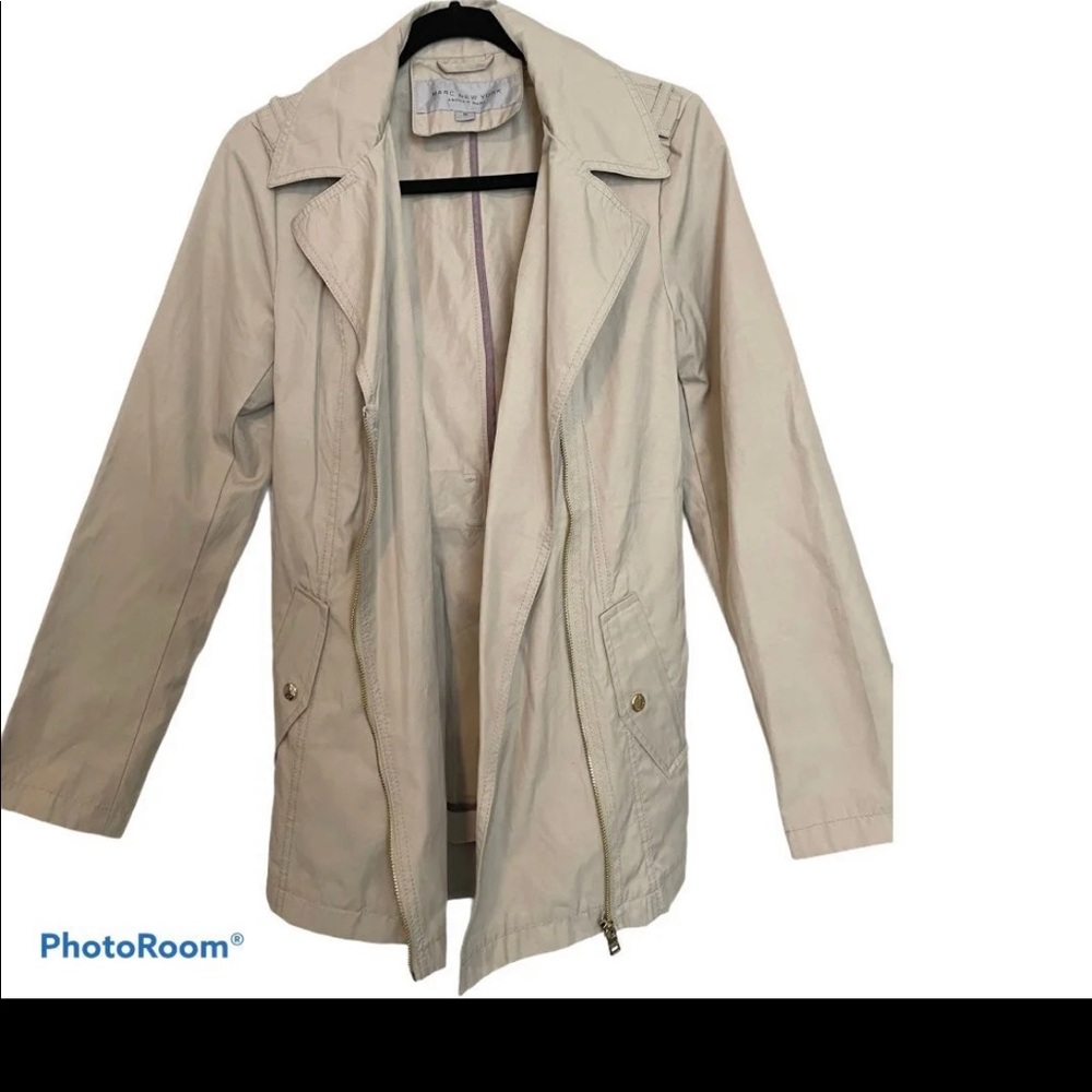 Marc New York Womens Size M Tan Trench - Picture 6 of 12